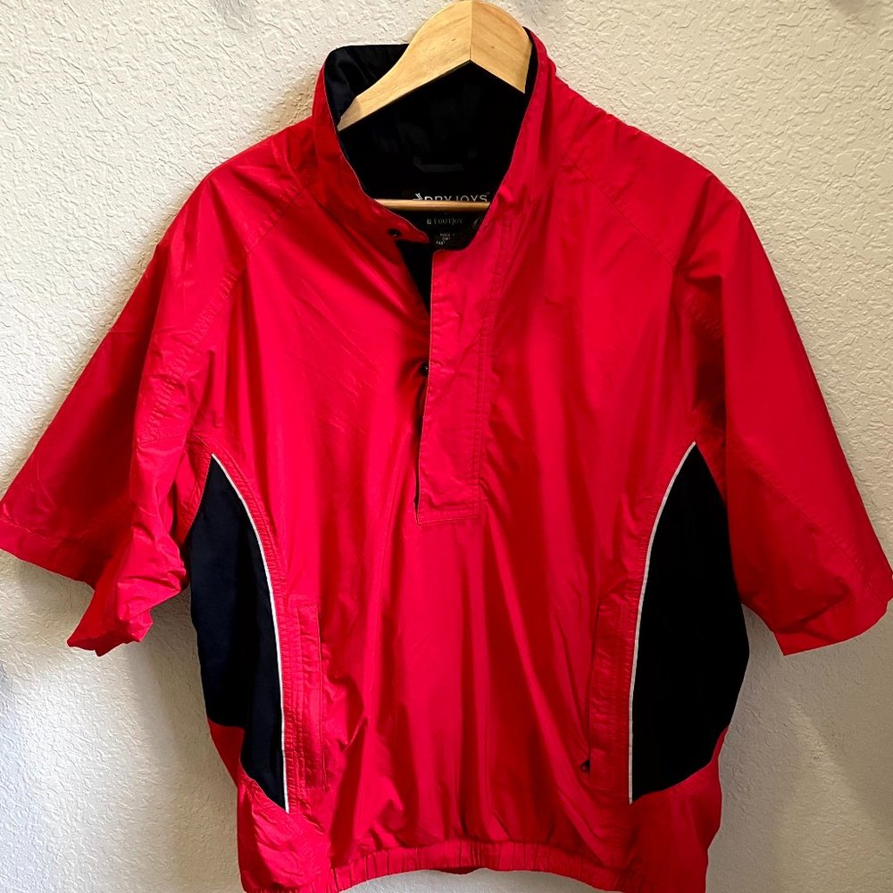 Men's DryJoys Short Sleeve Sport Windshirt - Red/Black - Size M